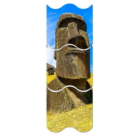 

12 x 36 in. Moai Statue Triptych Metal Sign