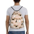 thumbnail image 2 of Easygdp Beagle Dog On Brown Drawstring Backpack, Beach Sackpack, Travel Sackpack Lightweight for Sports, Gym, Travel, Swimming - Small, 2 of 9