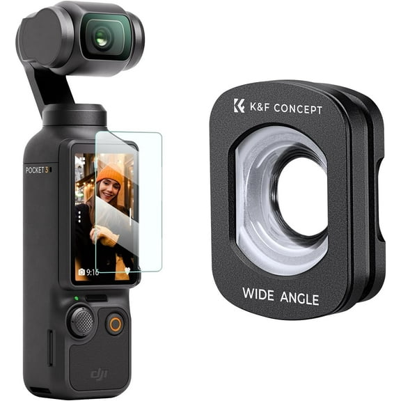 K&F Concept Wide-Angle Lens Compatible with DJI Osmo Pocket 3, Magnetic Attach/Multi-Coated/Optical Glass