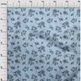 thumbnail image 2 of oneOone Cotton Jersey Medium Blue Fabric Leaves & Flower Floral Diy Clothing Quilting Fabric Print Fabric By Yards 58 Inches Wide, 2 of 4