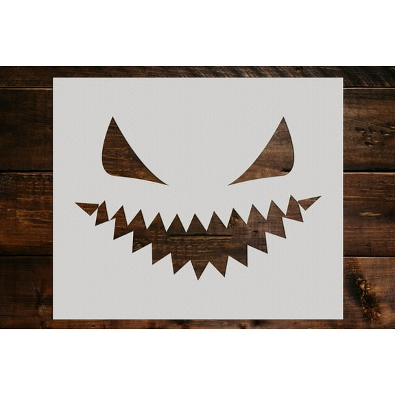 Pumpkin Face Stencil - Art and Wall Stencil (6"x5")