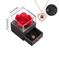 thumbnail image 3 of Preserved Real Rose Gift Box with I Love You Gold Plated Necklace Heart Gift for Birthday, Valentine's Day, Anniversary, Mother's Day, 3 of 9