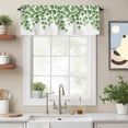 thumbnail image 2 of Summer Botanical Valance Curtain Watercolor Gradient Green Leaves Farmhouse Window Valances Rod Pocket Short Curtains Window Treatments for Kitchen Bedroom Bathroom Laundry 54" x 18", 2 of 9