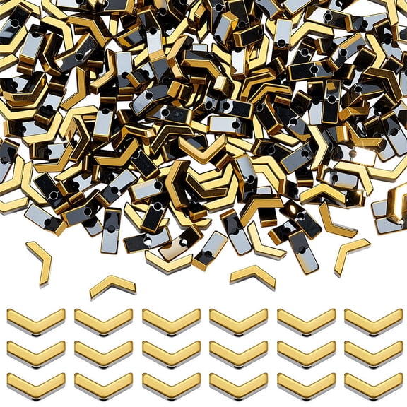 1 Box 350Pcs Gold Arrow Beads V Shape Beads Bulk 6 x 4mm Hematite Stone Arrowhead Gemstones Loose Spacers Strands