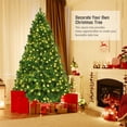 thumbnail image 2 of Gymax 7.5FT Pre-Lit Christmas Tree Hinged Artificial Tree w/ Metal Stand LED Lights, 2 of 10