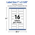 thumbnail image 6 of Avery Labels, 1" x 2-5/8", Gold-Metallic Ornaments, Glossy, 160ct, 6 of 10