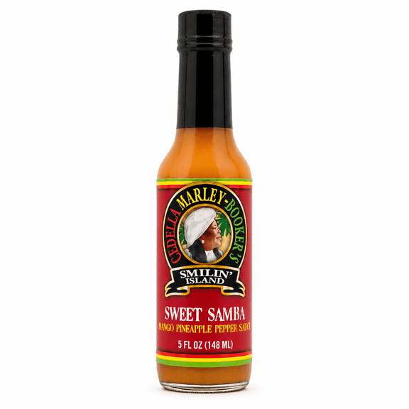 Smilin Island Sweet Samba Pineapple Mango Habanero Hot Sauce, Caribbean Sweet Heat, 5 fl oz