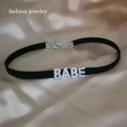 thumbnail image 4 of Collar de papá con letras de diamantes de imitación, gargantilla de cuero suave negro, joyería Sexy para el cuello de fiesta, Collar con nombre personalizado, regalo DIY, 4 of 4