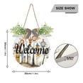 thumbnail image 3 of Trees Houses Clocks Welcome Sign for Front Door Wreath Door Sign for Farmhouse Porch Decoration Indoor Outdoor, 3 of 7