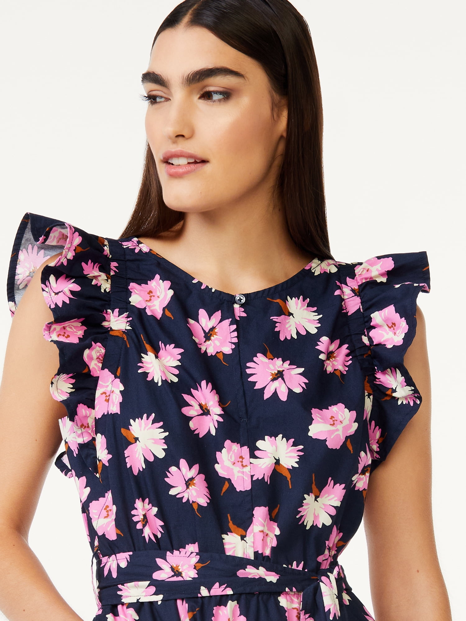 Free Assembly Women's Ruffle Sleeve Midi Dress