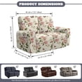thumbnail image 3 of Xoenoiee Rose Butterfly Leaves Print 6 Pieces Recliner Cover Stretch Recliner Chair Cover 2 Seater Recliner Couch Cover Sofa Cover Jacquard Soft Furniture Protector with Elastic Bottom for Kids/Pets, 3 of 6