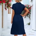thumbnail image 5 of Baikeli Dresses Clearance Summer Dresses for Women 2024 Lapel Neck Sundress Bandage Tunic Outfits Solid Color Dresses Beach Vacation Dress Dresses for Women 2024, 5 of 6
