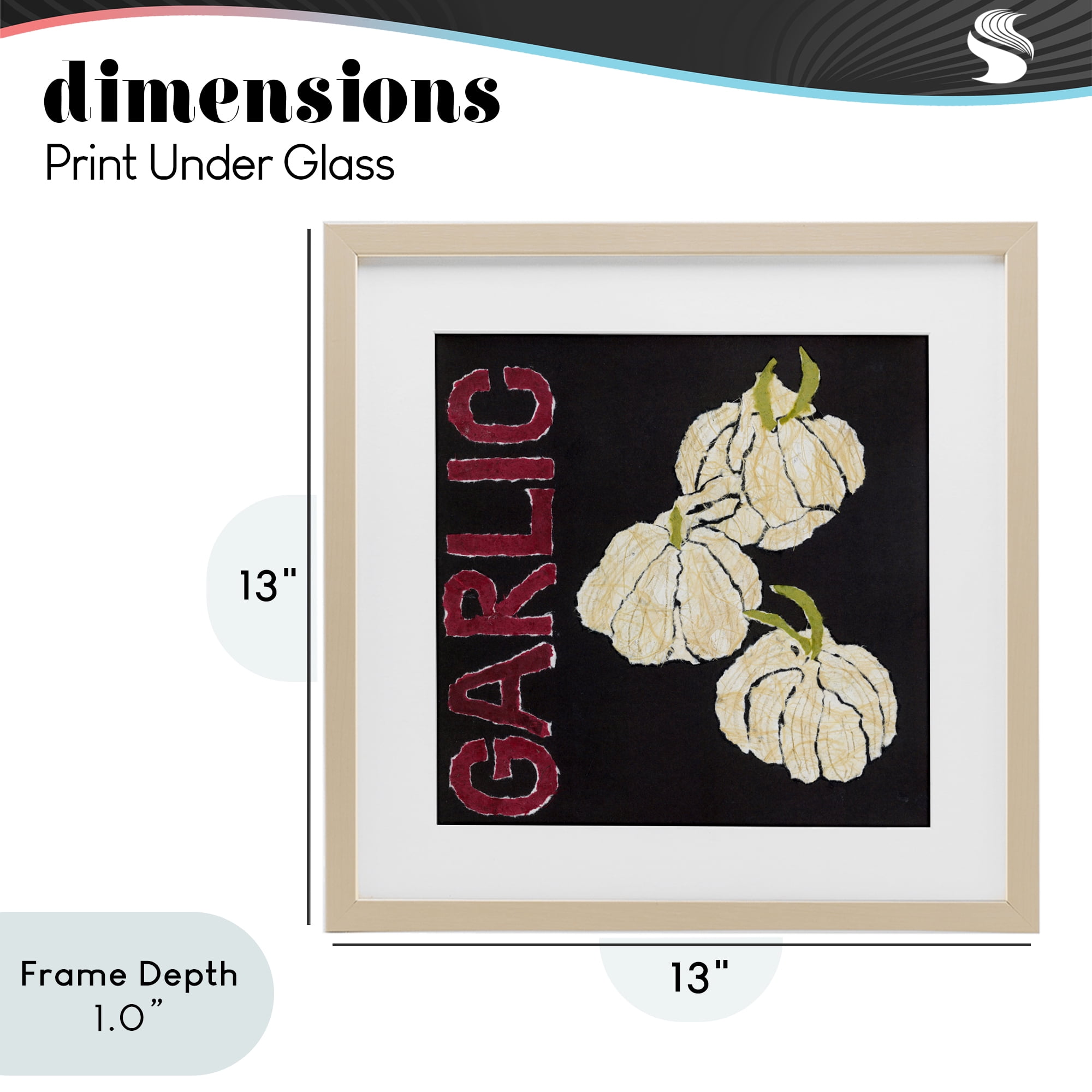 Stupell Industries Garlic Garden Vegetable Birch Framed Print Under Glass, design by Nancy Overton