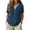 Navy, variant on Linen Cotton Blouse For Women Casual Summer Short Sleeve V Neck Embroidered Relaxed Fit Lightweight Comfortable Daily Wear Office Leisure Beach Vacation