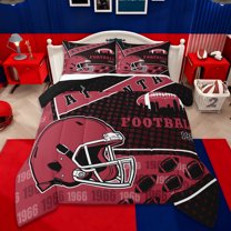 Manfei Rugby City Bedding Comforter Set,Sports Theme Twin Comforter Sets,Atlanta Bedding Set For Boys,Ultra Soft Bedroom Decor Reversible,2pcs