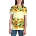 thumbnail image 2 of Fuzoiu Sunflowers On A Yellow Background Print Youth Short Sleeve T-Shirt,Youth Dry-Fit Active Athletic T-Shirt,Short Sleeve Tops Tees for School, Sports, and Casual Wear, 2 of 6
