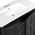 thumbnail image 3 of viswild 36" Bathroom Vanity with Ceramic Sink Vintage Espresso Durable Solid Wood Storage Cabinet Soft Close Doors Distressed Finish, Espresso, 3 of 10