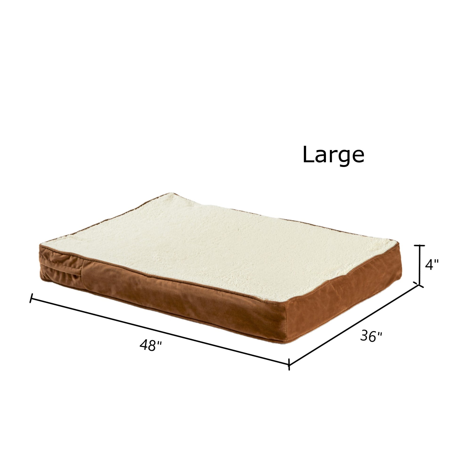 Happy Hounds Oscar Sherpa Orthopedic Dog Bed Latte Large 48 x