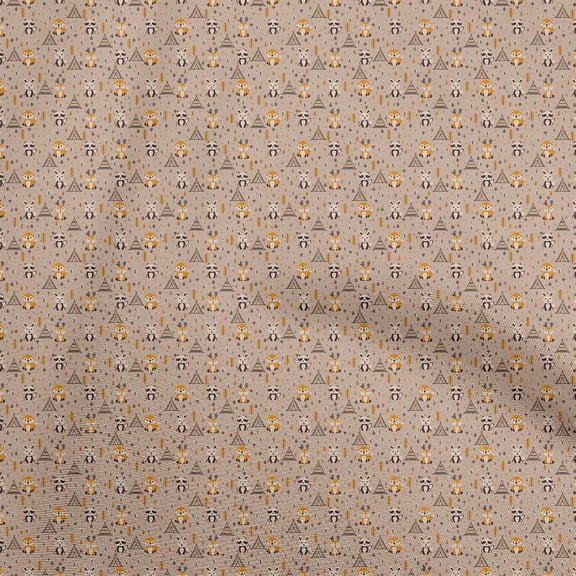 oneOone Georgette Viscose Tawny Brown Fabric Asian Theme Japanese Fabric For Sewing Printed Craft Fabric By The Yard 42 Inch Wide