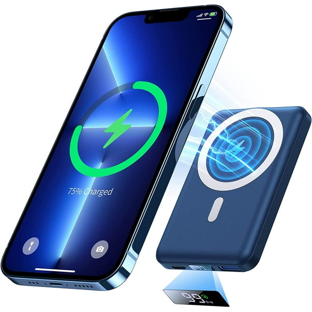 Chargeur portable sans fil magnétique avec support téléphonique, banque  d'alimentation sans fil magnétique 10000mah pour Iphone Magsafe