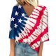 thumbnail image 2 of Fiudx Ofertas Flash Del Día Solo En Línea Blusa de Manga 3/4 con Estampado de Moda para Mujer, Camiseta con Cuello En V, Tops Informales para El Día de La Independencia, 2 of 4