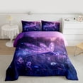 thumbnail image 2 of jejeloiu Cute Animal Dragonfly Twin Comforter Sets,Dreamy Purple Flowers Bedding Set For Girls Women Reversible 2 Pieces, 2 of 8