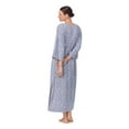 thumbnail image 3 of Aria Women's Sweater Knit 3/4 Sleeve V-Neck Lounger Nightgown with Pockets, Sizes XS to 5X, 3 of 6