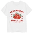 thumbnail image 3 of Hihipz Toddler Girls T-Shirt Vintage Strawberry Print Short Sleeve Crewneck Soft Casual Graphic Daily Tee, 3 of 3