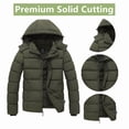 thumbnail image 3 of GGleaf Men's Winter Coat Hooded Puffer Jacket Quilted Thicken Down Alternative Coat Green, X-Large, 3 of 7