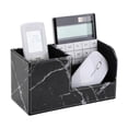 thumbnail image 4 of KINGFOM Multifunctional PU Leather Desk Organizer Pen Holder Brush Pot Pen Container Home School Office Stationery Storage Box Office Suppllies Business Cards Remote Control Pencil Holder Black Marble, 4 of 9
