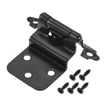 Uxcell 3/8" Inset Furniture Hinges Self Closing 2.76" Iron Plating w Screws Black 4 Pack