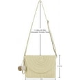 thumbnail image 6 of Kukuzhu Women Straw Crossbody Handbag Woven Shoulder Bag Summer Beach Envelope Clutch Purse with Pom Poms, 6 of 7