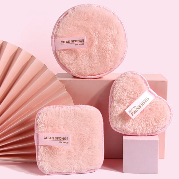 Makeup Puff Cotton Soft Remover Pads 3 Pack Reusable Gentle Microfiber Face Cleansing Sponge for Adults Home Travel Beauty Salon Skin Care