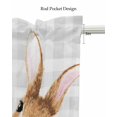 thumbnail image 5 of Easter Carrots Rabbit Linen Curtain Valance for Bedroom/Bathroom/Kitchen/Office/Living/Dining Room Windows,Grey Buffalo Plaid Easter Bunny Rod Pocket Topper Drapes Decorative Cafe Drapery Panel 54x18, 5 of 6