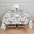 thumbnail image 3 of White Buffalo Skull Flower Geometric Pattern Square Tablecloth,Waterproof Square Table Cover,Wipeable Spillproof Washable Table Cover for Home Kitchen Party Decor 42"X42"(107x107cm), 3 of 6