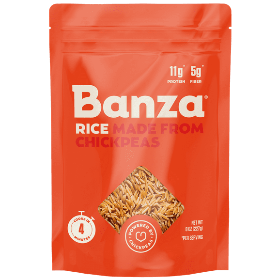 Banza Plain Rice from Chickpeas - High Protein, Gluten Free and Lower Carb Rice, 7oz