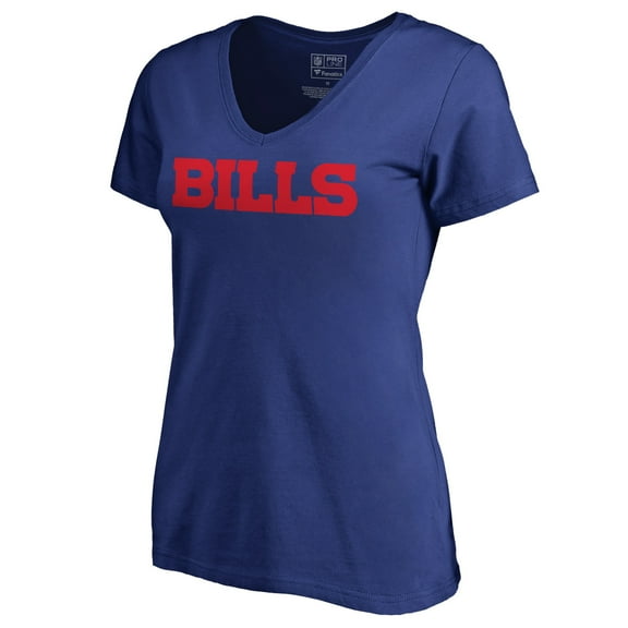 Women's Royal Buffalo Bills Wordmark V-Neck T-Shirt