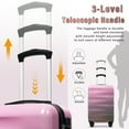 thumbnail image 3 of Luggage Sets 2 Piece Lightweight Hardside Rugged Travel Suitcase with Wheels, 22” x 14” x 9” Airline Approved, TSA Lock, Grayish Pink, 3 of 7