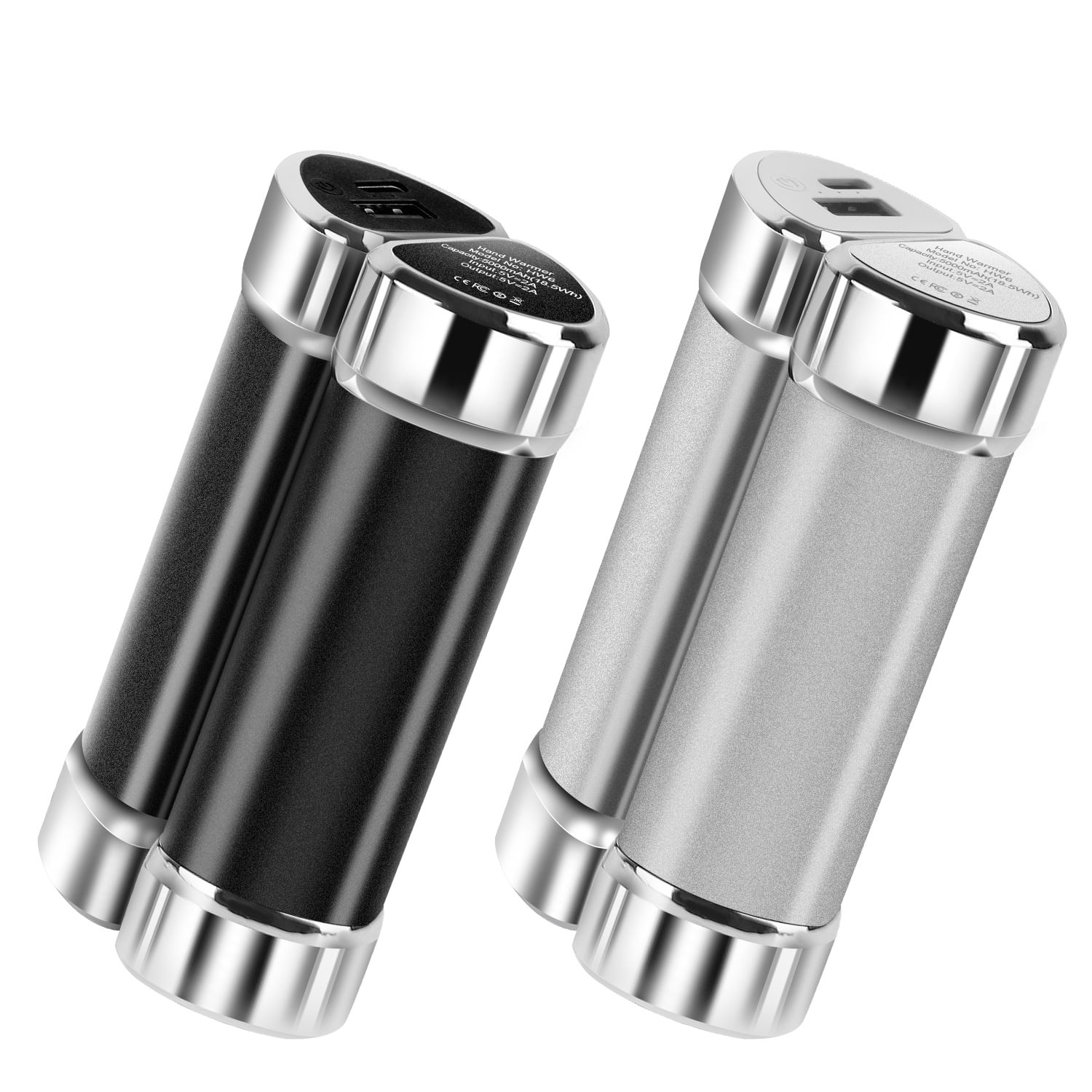 2 in 1 Portable Hand Warmers Rechargeable Power Bank  2 Pack 10000mAh Split-Magnetic Handwarmers with 3 Heating Levels for Outdoor Camping Fishing Skiing Black