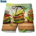 thumbnail image 4 of Unisex Casual Fun Food Hamburger 3d Print Shorts, 4 of 4