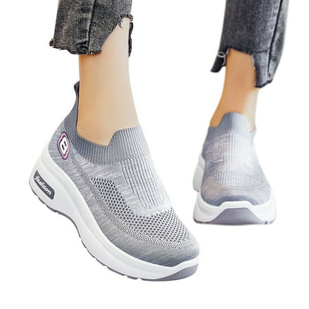 Oyedens Platform Loafers for Women Comfortable Womens Wedge Slip on Sneakers Walking Shoes