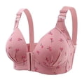 thumbnail image 1 of GDREDA Classic Style Bra New Front Closure Plus Size Bra With Gathering Effect No Underwire Side Support Full Coverage For Plus Size Women's Underwear Pink,44, 1 of 2