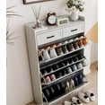 thumbnail image 2 of Yeshouse Shoe Storage Cabinet with 3 Flip Drawers and 2 Drawers, Hidden Wood Shoe Cabinet for Entryway, Freestanding Shoes Organizer Cabinet, Narrow Shoe Rack, White, 2 of 8