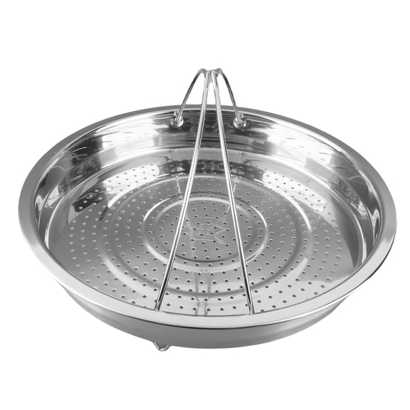 YAHHU 304 Stainless Steel Vegetable Steam Basket with Foldable Handle, 9.45" x 9.45×2.76" – Ideal for Steaming, Stir‑Frying & Reheating
