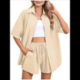 thumbnail image 1 of Conjunto de Chándal de 2 Piezas para Mujer, de Verano, con Top de Corta y Pantalones Cortos. Color Albaricoque M, 1 of 9