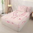 thumbnail image 2 of Catabedysis Cute Loves Monogrammed Zipper Full Size Comforter Sets with Fitted Sheet and 2 Pillowcases,Initial Letter Y Zipper Bedding Set For Girls,Pink Reversible,4 Pieces, 2 of 7