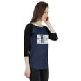 thumbnail image 2 of Inkmeso Women Raglan 3/4th Sleeve Tshirt&nbsp;Happy Motivational&nbsp;Quote Nothing Graphic Jersey Top, 2 of 9
