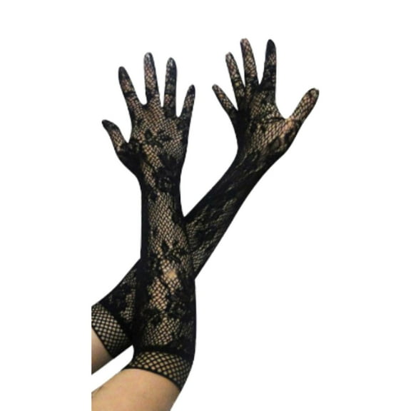 Lroveb Gloves for Women 1 Pair Ladies Sexy Stretch Lace Long Gloves Opera Elbow Length Evening Party Prom Dancing Gloves