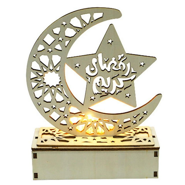 Mesa De Decoración De Ramadán Musulmán Con Luz Led En Forma De Luna De Ramadán Para Decoración De Fiestas En El Hogar sonducket HA045198-00