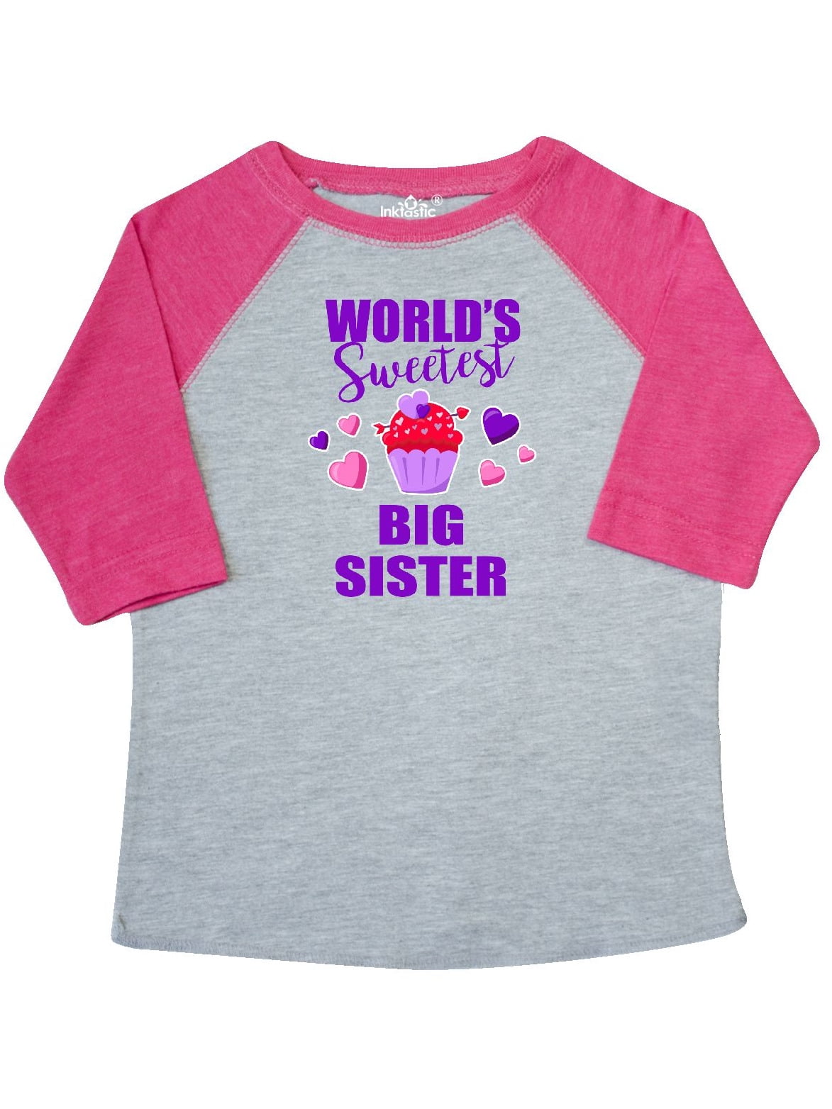 inktastic Worlds Sweetest Big Sister with Cupcake Toddler T-Shirt